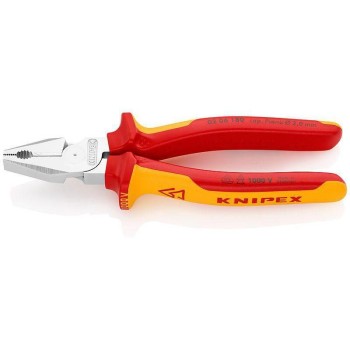 Knipex Kraft-Kombizange verchromt 180 mm, Griffe isoliert Knipex Kraft-Kombizange verchromt 180 mm, Griffe isoliert