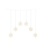 Konstsmide LED Lichtervorhang Schneeflocke, 48 warm weisse Dioden, outdoor