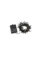 Konstsmide LED 80er Lichterkette Outdoor, warmweiss gefr., exkl. Batterie 2x D 1,5V
