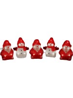 Konstsmide LED Acry Schneem.&Santas 5er Set, warmweiss, 24V Aussentrafo IP55