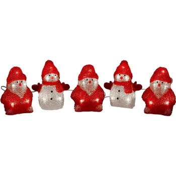 Konstsmide LED Acry Schneem.&Santas 5er Set, warmweiss, 24V Aussentrafo IP55 Konstsmide LED Acry Schneem.&Santas 5er Set, warmweiss, 24V Aussentrafo IP55