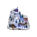 Konstsmide Figurine LED Décor Piste de ski avec animation, Multicolore