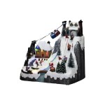 Konstsmide Figurine LED Piste de ski avec musique, 28 cm, Multicolore