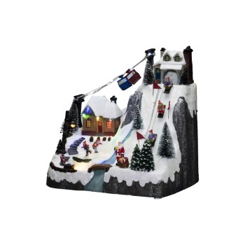 Konstsmide Figurine LED Piste de ski avec musique, 28 cm, Multicolore Konstsmide Figurine LED Piste de ski avec musique, 28 cm, Multicolore