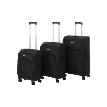 KOOR Set de valises de voyage Tissu 3 pièces, noir