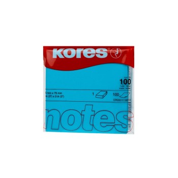 Kores Haftnotizen Neon blue, 1 Block, 100 Blatt, 75 x 75 mm Kores Haftnotizen Neon blue, 1 Block, 100 Blatt, 75 x 75 mm