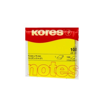 Kores Haftnotizen Neon yellow, 1 Block, 100 Blatt, 75 x 75 mm Kores Haftnotizen Neon yellow, 1 Block, 100 Blatt, 75 x 75 mm