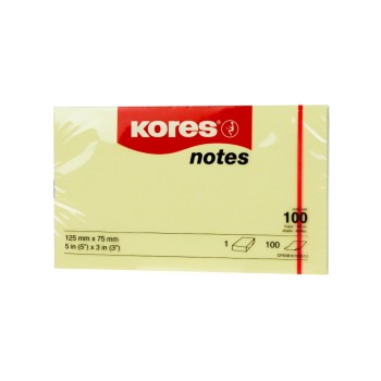 Kores Haftnotizen yellow 12575, 12x1 Block à 100 Blatt, 125 x 75 mm Kores Haftnotizen yellow 12575, 12x1 Block à 100 Blatt, 125 x 75 mm