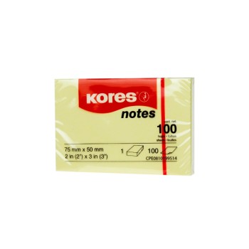 Kores Haftnotizen yellow 5075, 12x 1 Block à 100 Blatt, 50 x 75 mm Kores Haftnotizen yellow 5075, 12x 1 Block à 100 Blatt, 50 x 75 mm
