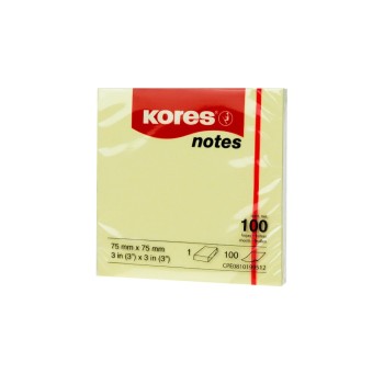Kores Haftnotizen yellow 7575, 12x1 Block à 100 Blatt, 75 x 75 mm Kores Haftnotizen yellow 7575, 12x1 Block à 100 Blatt, 75 x 75 mm