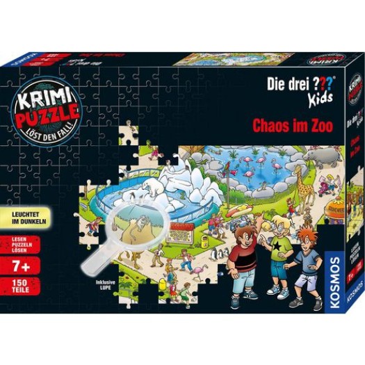 Kosmos Puzzle à énigme Die Drei??? Kids – Chaos im Zoo