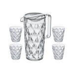 Koziol Cruche Crystal 1.6 l 5 pièces, Transparent