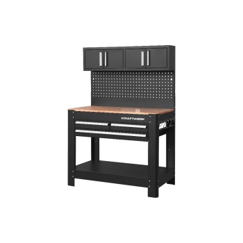 Werkbank with 3 Schubladen + 2 Oberschränke