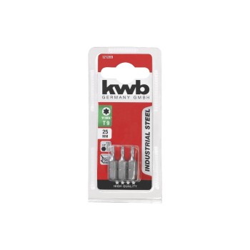 kwb Kit de bits Industrial Steel Bits 1/4 Torx T9 3 Pièce/s pièce(s) kwb Kit de bits Industrial Steel Bits 1/4 Torx T9 3 Pièce/s pièce(s)