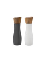 Ladelle Moulins à sel et à poivre Essentials 19.5 cm, blanc/gris foncé