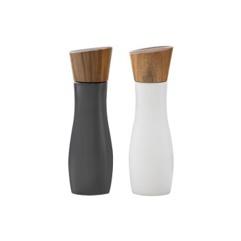 Ladelle Moulins à sel et à poivre Essentials 19.5 cm, blanc/gris foncé Ladelle Moulins à sel et à poivre Essentials 19.5 cm, blanc/gris foncé