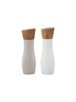 Ladelle Moulins à sel et à poivre Essentials 19.5 cm, blanc/pierre