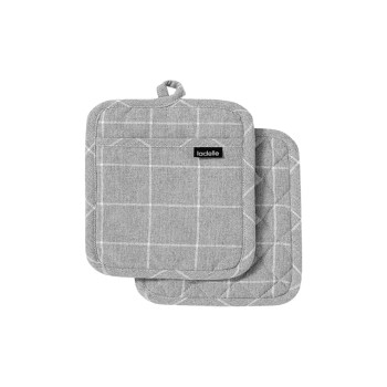 LADELLE Topflappen Eco Check, grey 21x21 cm 2 Stk.