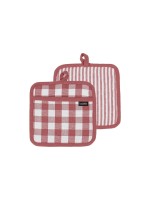 Ladelle Maniques Eco vichy 2 pièces, rouge/blanc