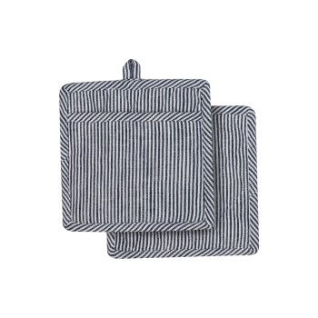 LADELLE Topflappen Lina Stripe, navy 21x21 cm 2 Stk.