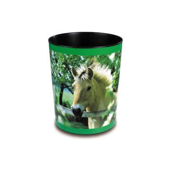 Läufer Papierkorb 13L Pferd am Weidezaun, Ø24,5x30 cm