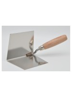 Laser & Tools Truelle d'angle intérieur avec manche en bois 110 x 75 mm, inoxydable