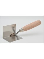 Laser & Tools Spatule d'angle pour l'intérieur avec manche en bois 80 x 60 mm, inoxydable