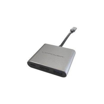 LC Power LC-HUB-C-multi-4 V2, Silber, Type-C, je 1x USB-A/USB-C/HDMI