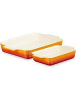 Le Creuset Auflaufform Tradition 2er Set, 25cm 1.4l, 32cm 3.2l, ofenrot