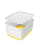 Leitz MyBox Gross with Deckel, white/yellow, Aufbewahrungsbox , 18 Liter