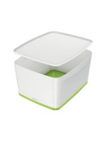 Leitz MyBox Gross mit Deckel, weiss/grün, Aufbewahrungsbox , 18 Liter