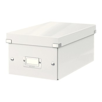 Leitz Aufbewahrungsbox DVD weiss, für 20 DVD-Hüllen zusammenfaltbar