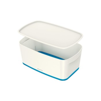 Leitz MyBox Klein, 5l, mit Deckel, weiss/blau, Aufbewahrungsbox ,5 Liter