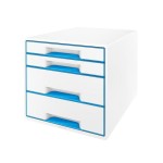 Leitz WOW CUBE, blau metallic, 4 Schubladen