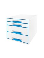 Leitz WOW CUBE, blau metallic, 4 Schubladen