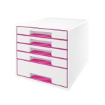 Leitz WOW CUBE, pink metallic, 5 Schubladen