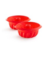 Lékué Moule à Kouglof Silicone, Rouge, set de 2