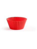 Lékué Moule à muffins Silicone, Rouge, set de 12