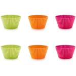 Lékué Moule à muffins Silicone, multicolore, set de 6