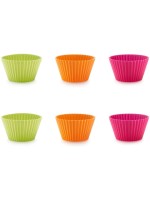 Lékué Moule à muffins Silicone, multicolore, set de 6