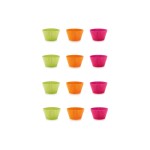 Lékué Moule à muffins Silicone, multicolore, set de 12