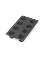 Lékué Boîte de cuisson cannelée silicone, Noir, 8 alvéoles