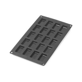 Lékué Moule à financiers en silicone, Noir, 20 alvéoles