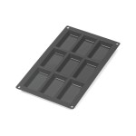 Lékué Moule à financiers en silicone, Noir, 9 alvéoles