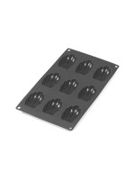 Lékué Madeleinebackform 9 Mulden, Silikon, black 