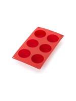 Lékué Moule à muffins Silicone, Rouge, 6 alvéoles
