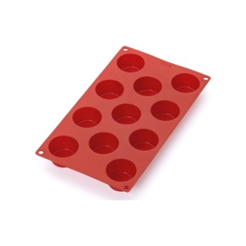 Lékué Moule à muffins Silicone, Rouge, 11 alvéoles