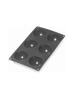 Lékué Moule de cuisson Demi-sphère, silicone, Noir, 6 alvéoles