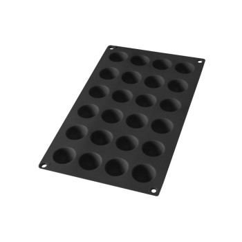 Lékué Moule de cuisson Demi-sphère, silicone, Noir, 24 alvéoles