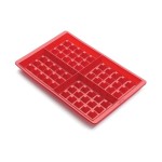 Lékué Moule de cuisson Gaufrette, silicone, Rouge, 4 alvéoles